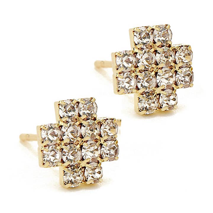 36 pendientes de botón con formas variadas de piedras de imitación para venta al por mayor de Atlas Fashion