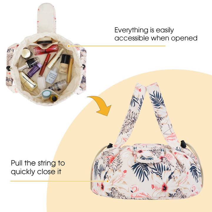 wandf - Wholesale Makeup/Cosmetic Bag - Barrel Drawstring Makeup Bag Large Cosmetic Toiletry Bags1