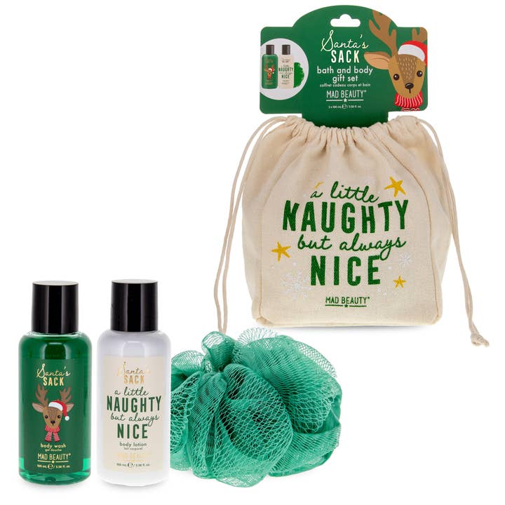 Mad Beauty USA LLC - Wholesale Bath & Body Set - Santa's Sack Gift Set - Naughty but Nice