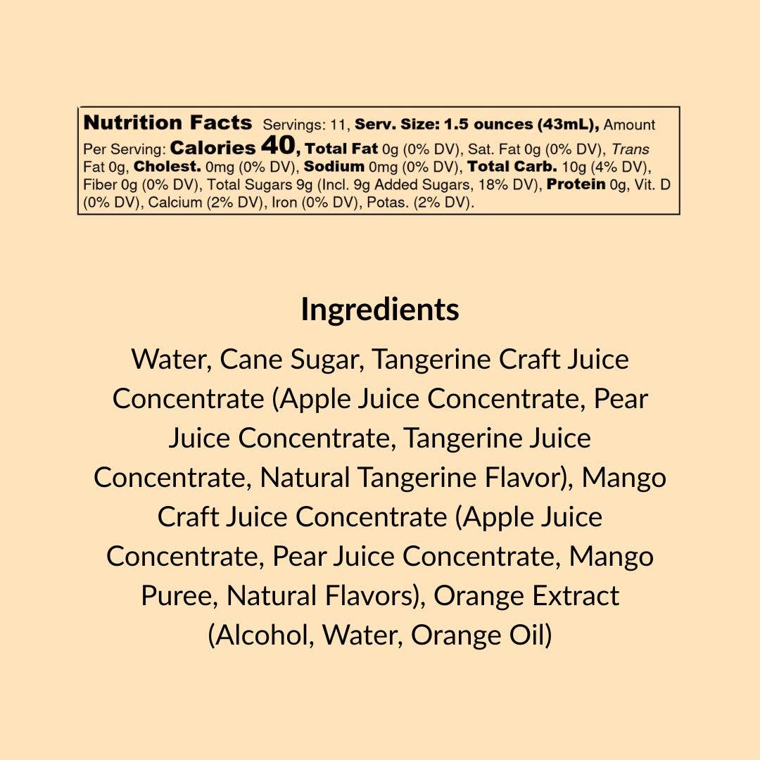 Wood Stove Kitchen – wholesale Cocktailmix/-sockerlag – Mimosa Mixer med mandarin och mango för cocktails och mocktails, 16 fl oz7