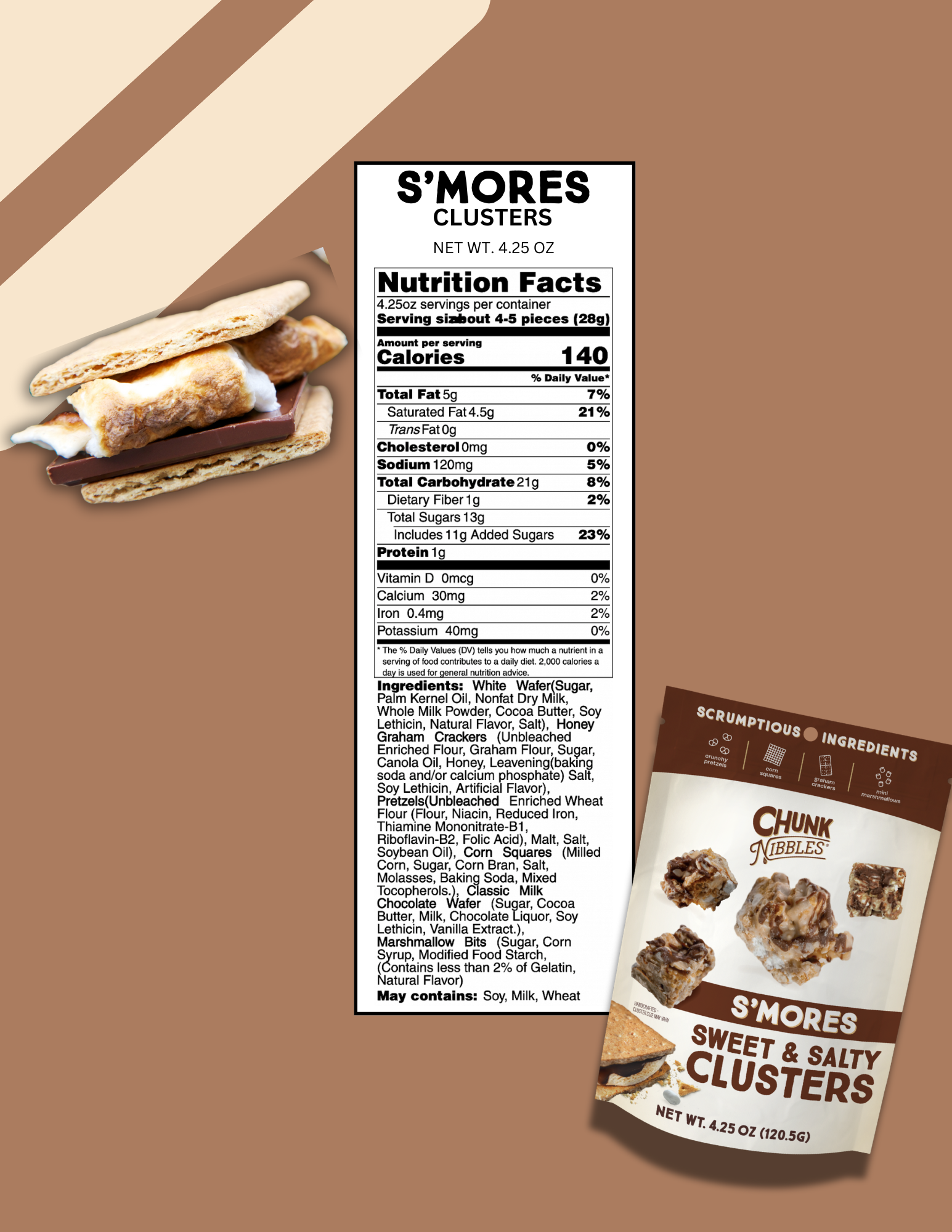 Chunk Nibbles - Wholesale Pretzels - Mixed 4 Flavor Case Chunk Nibbles 4.25oz Pouch 1