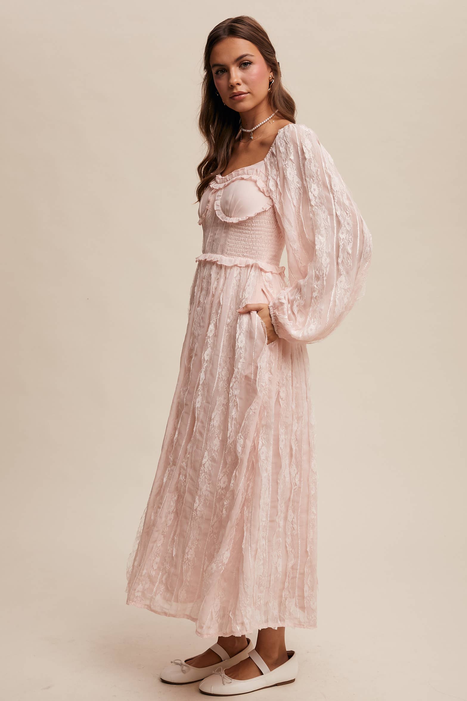 Listicle - Wholesale Dress - Women's - Romantic Lace Midi Dress24