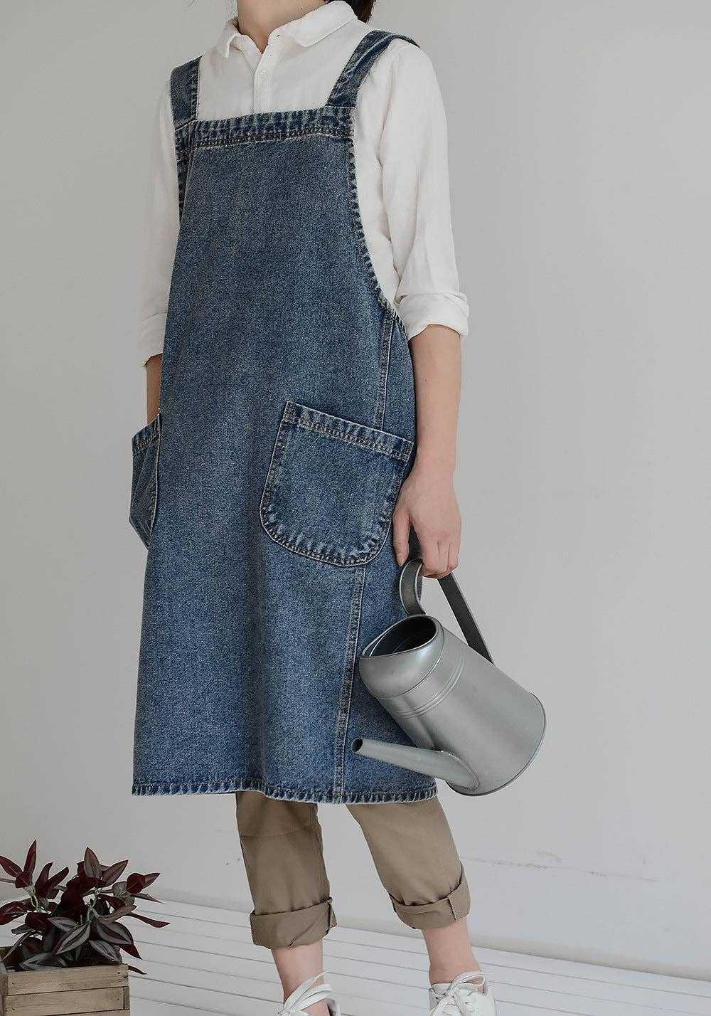 Gohobi （We cover U.S. import duties） - Wholesale Apron - Gohobi Japanese Style Washed Denim Cotton Apron3