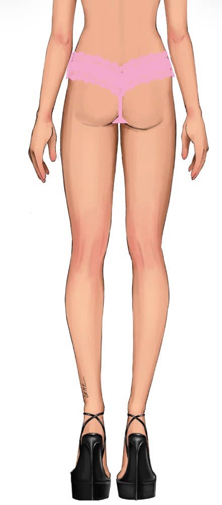 House of Desire - Venta al por mayor Ropa interior - Mujer - TANGA CON ENCAJE LANA Y ESCOTE EN V4