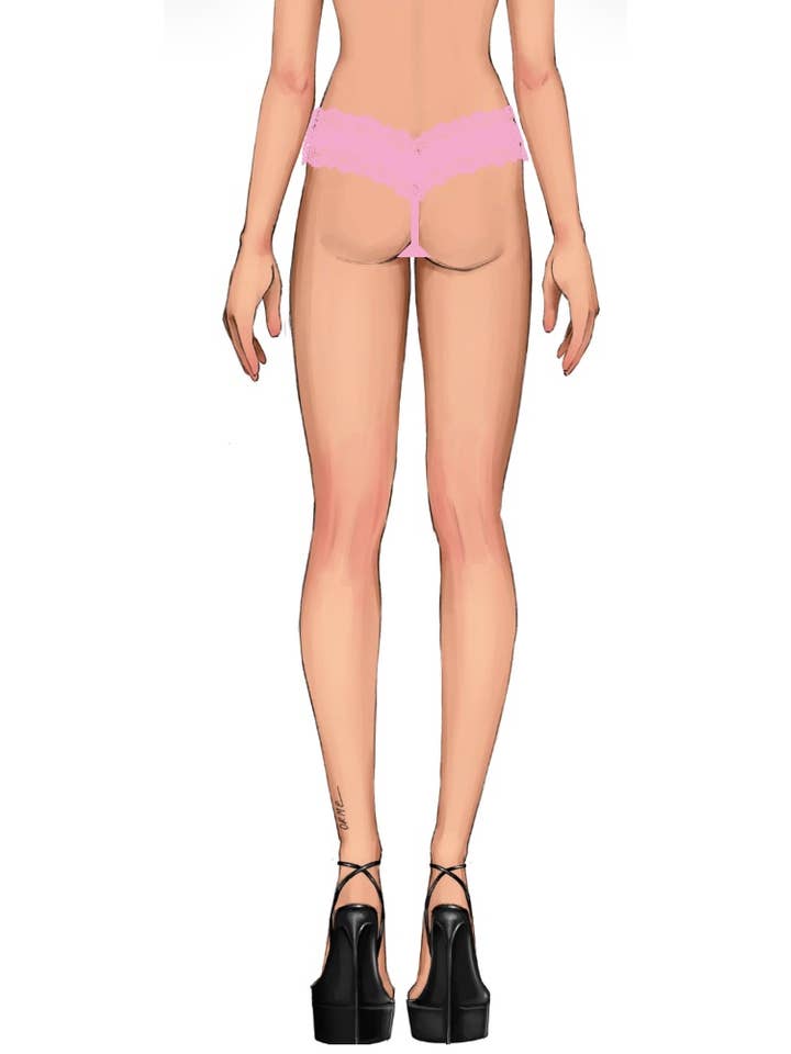 House of Desire - Venta al por mayor Ropa interior - Mujer - TANGA CON ENCAJE LANA Y ESCOTE EN V4