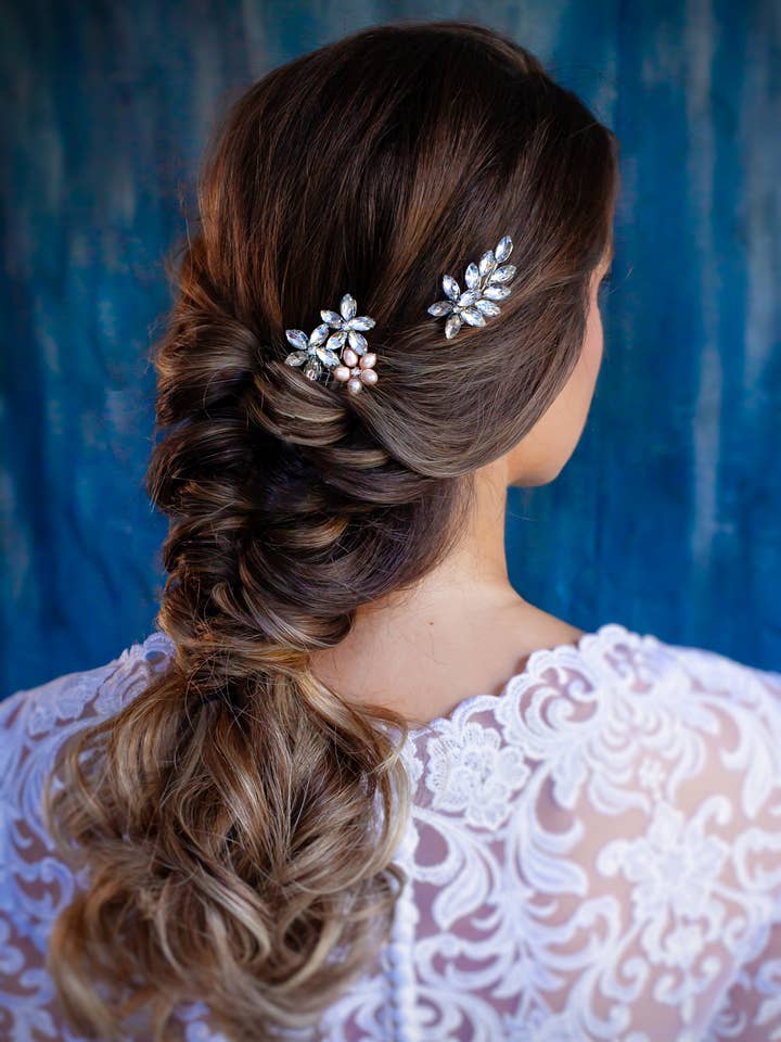 Daisy Brude Krystal Kam og Hårnål Sæt af 2 for engroshandel hos Julia Key's Designs