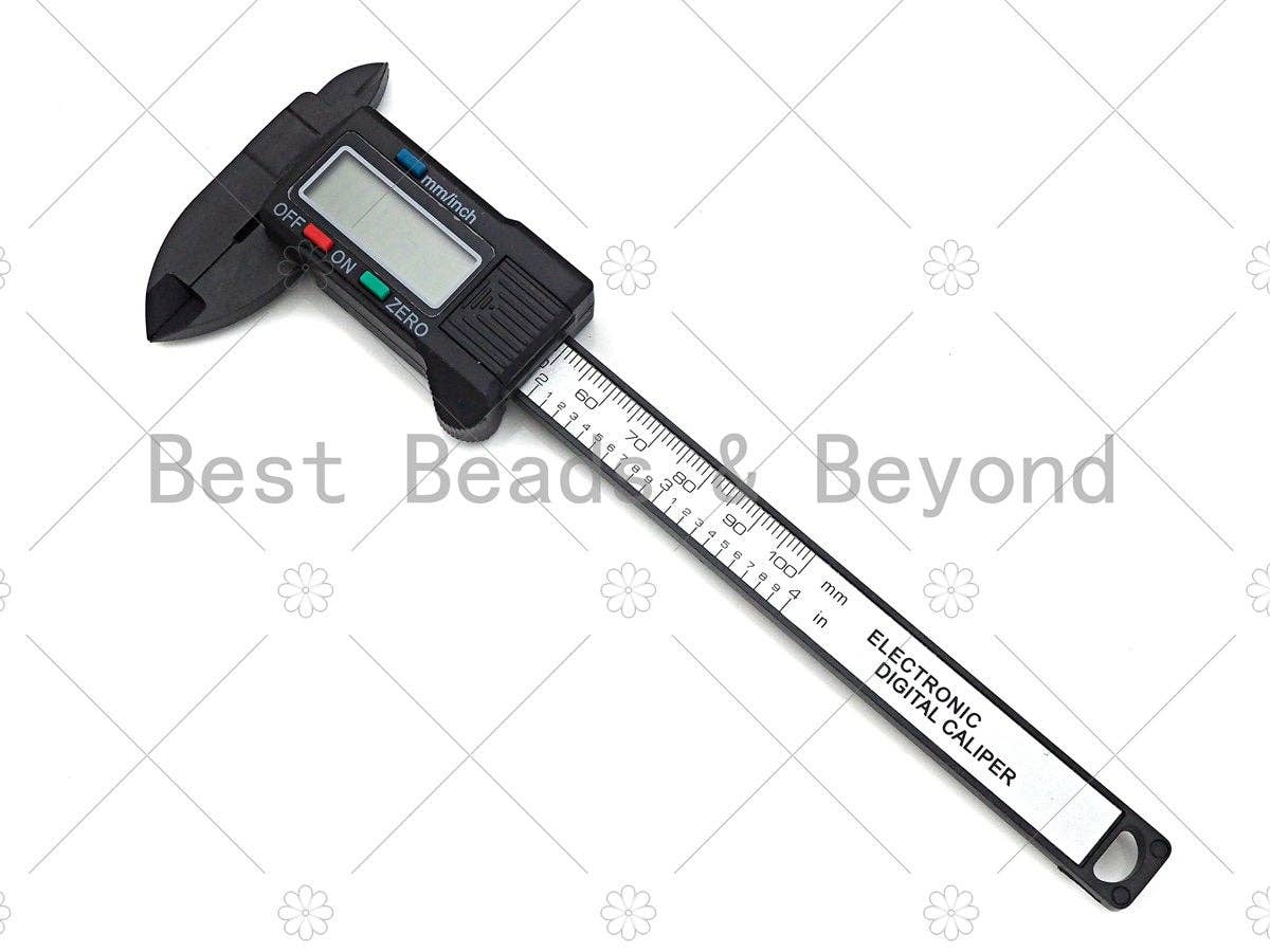 BestBeads&Beyond – wholesale Craft tool – Digital Caliper, Electronic Calipers, Gauge Micrometer with LCD Screen, extra battery, Beads sizer, Ruler, 6x18mm,sku#EF301