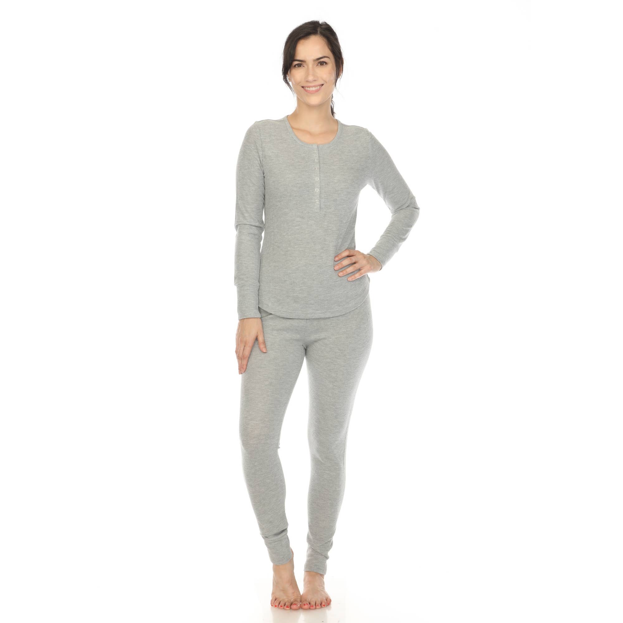 WHITE MARK - Wholesale Sleepwear Set - Women's - Women's Waffle Pajama Set9