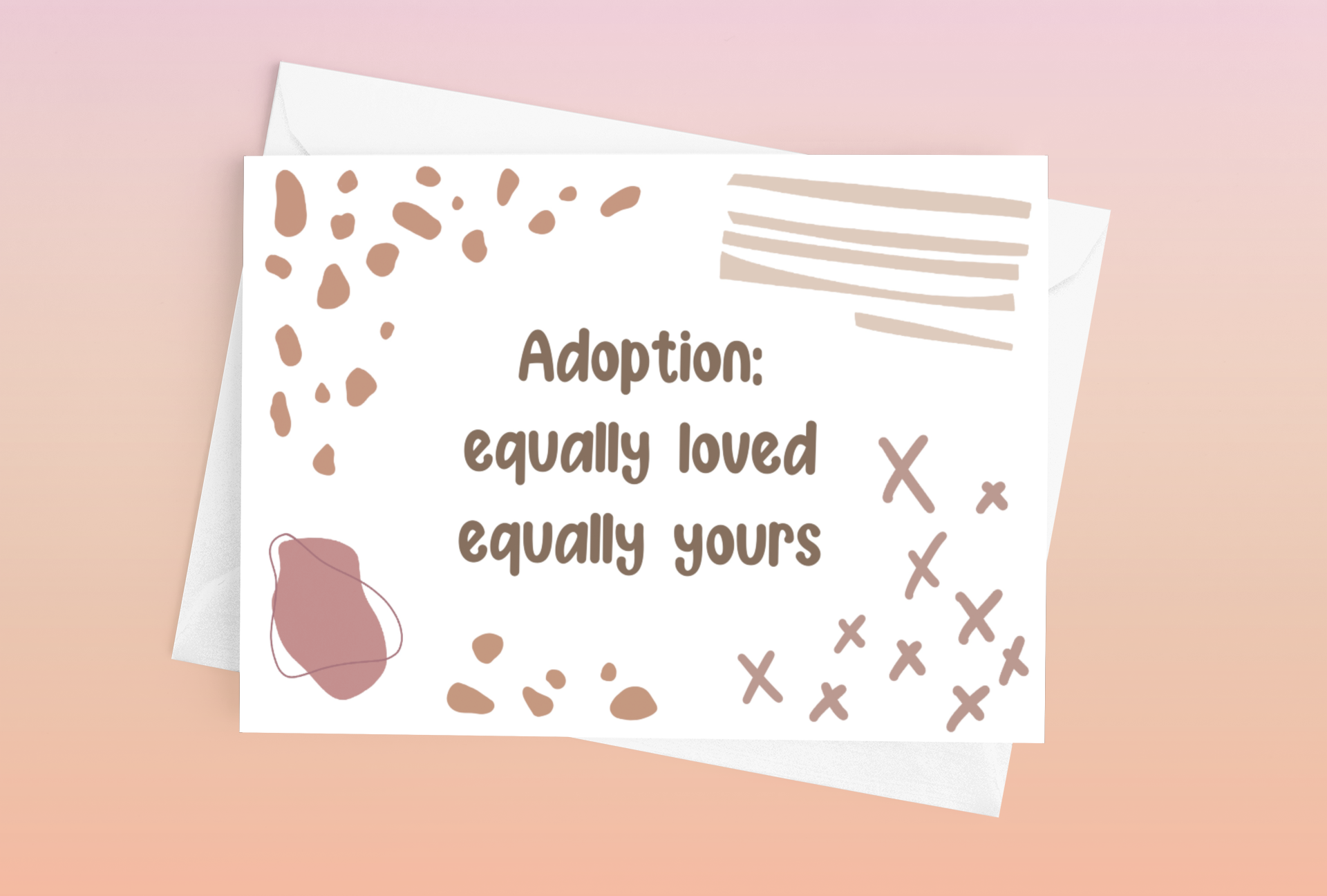 Paperleaf Studios – wholesale Babykort – Adoptionskort: 'Lika älskad, Lika din '1