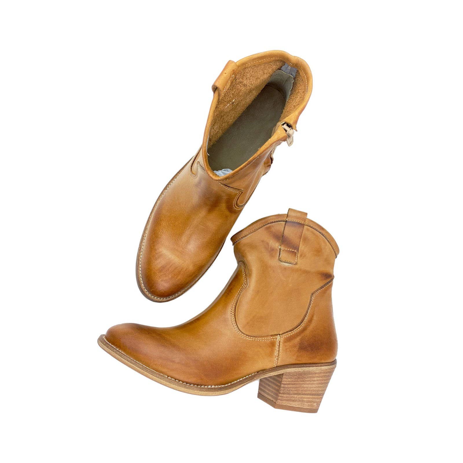 Eccellenza Donna - Wholesale Cowboy Boots - Women's - Victoria Texan Ankle Boots in Leather Nubuck2