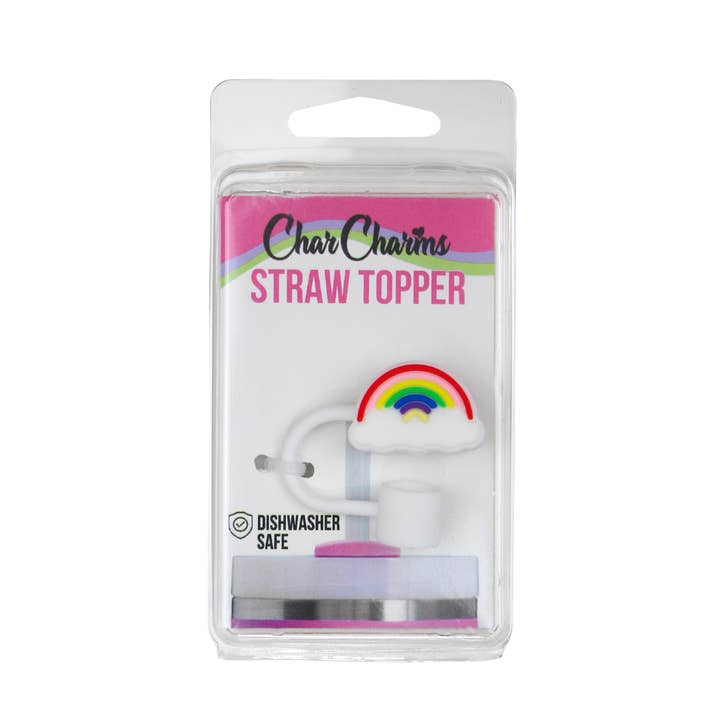Rainbow Straw Topper for wholesale by CharCharms