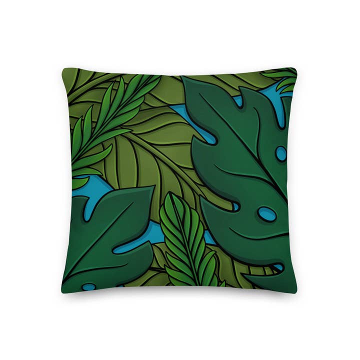 Tropical Leaves Throw Pillow for wholesale by emilyckohl