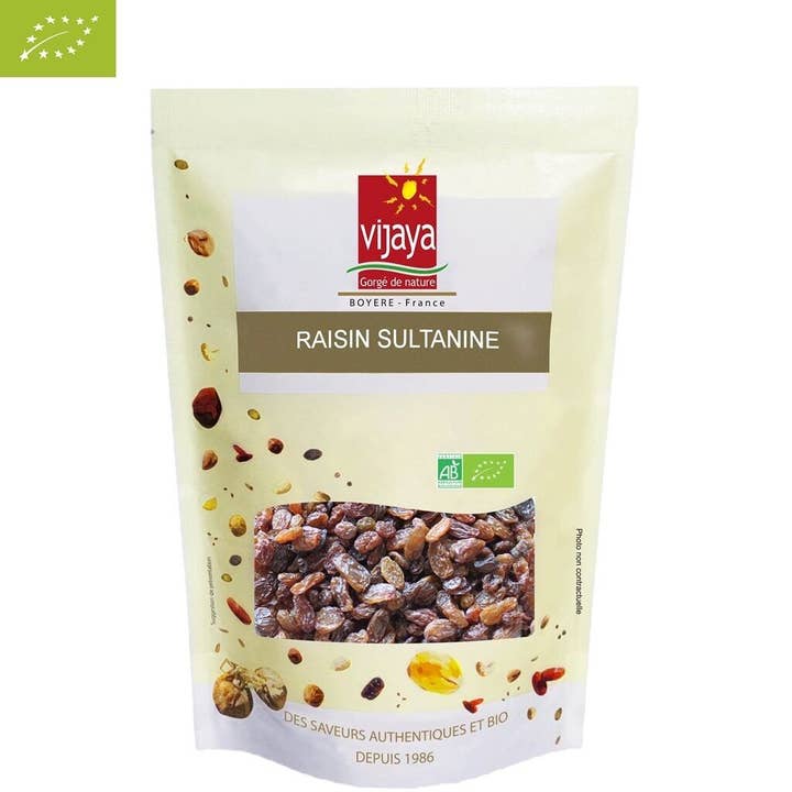 VIJAYA - SAS J.L. BOYERE - Wholesale Dried/Dehydrated Fruit - Sultanine grape - TURKEY - 1 kg - Organic*