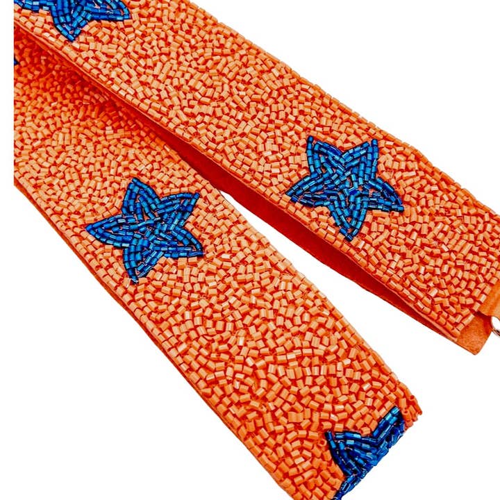 Orange/Blue Star Beaded Strap for wholesale by Treasure Jewels Inc.