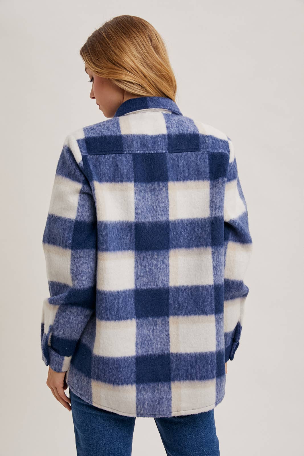 Bluivy – Engroshandel Skjortejakke/shacket – til kvinder – PLAID BØRSTET FLANNEL SHACKET23