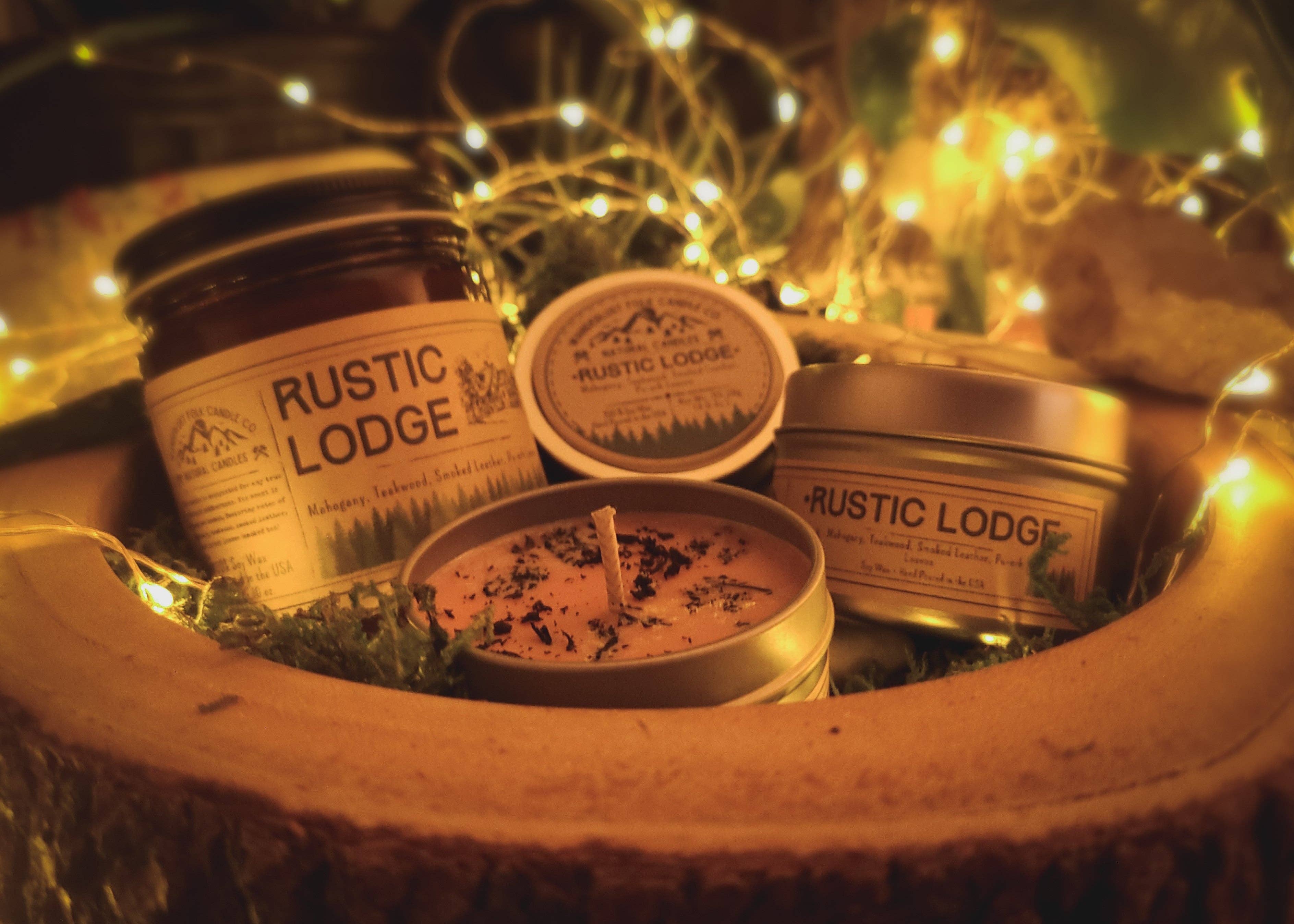 Wanderlust Folk – wholesale Burkljus – Rustic Lodge - USA MADE - Sojavaxljus2