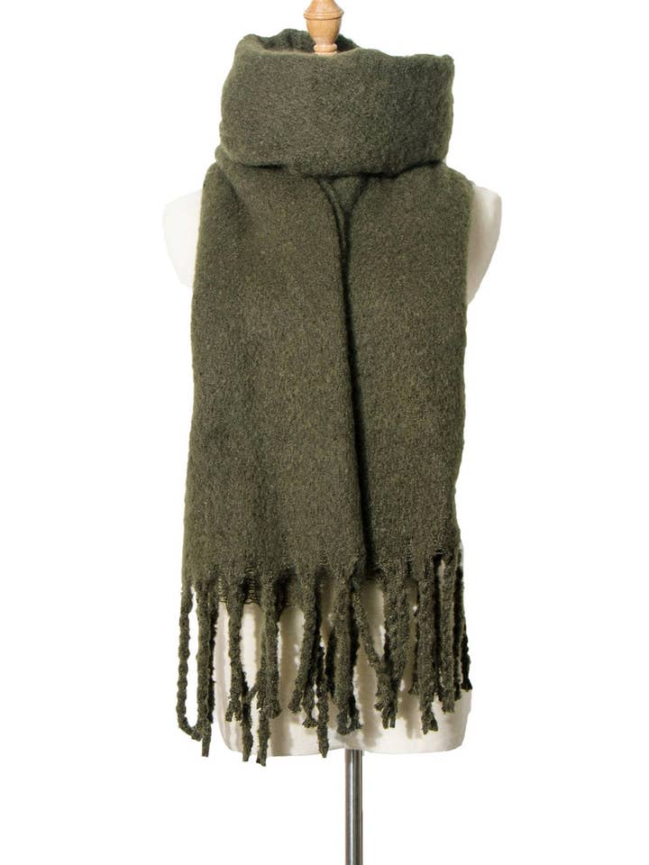 Basic scarf with fringed edge for wholesale by HIDDENBRAND
