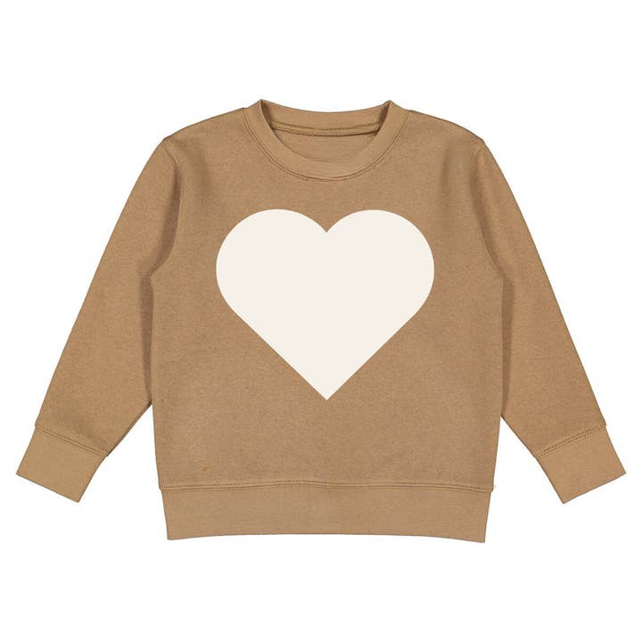 ntrl co. - Wholesale Sweatshirt - Kids - Beige & Kisses Valentine Crew