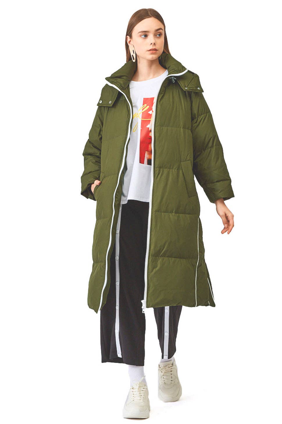 Urlazh - Wholesale Coat - Women's - Goose Down Quilted Hooded Puffer Coat1