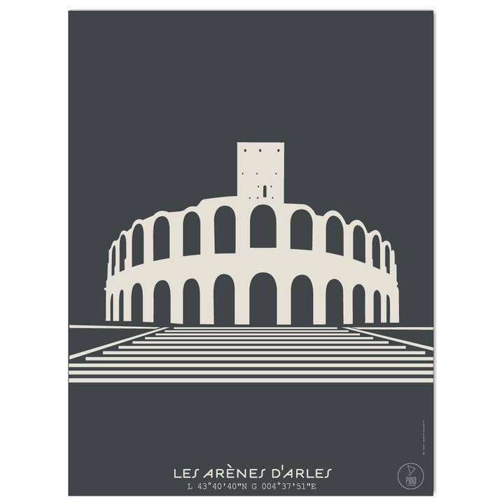 Prao Studio - Vendita all'ingrosso Poster - Poster Arles con monumento nero su sfondo beige3