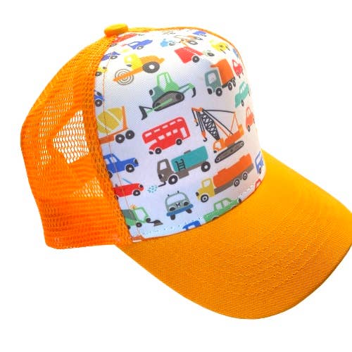 Wild Child Hat Co - Wholesale Kids Hat - Kids - Orange Truck Print Trucker Hat