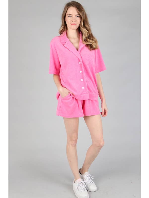 Peace Love Line - Wholesale Shorts - Women's - TOWEL TERRY SOFT POCKET SHORTS8