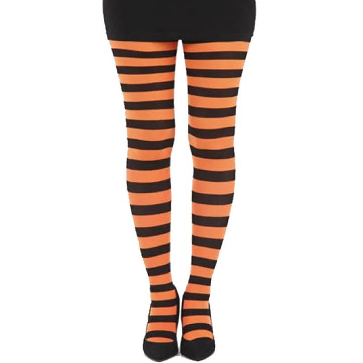 Orange Striped Tights for Women - SM for wholesale by Malka Chic