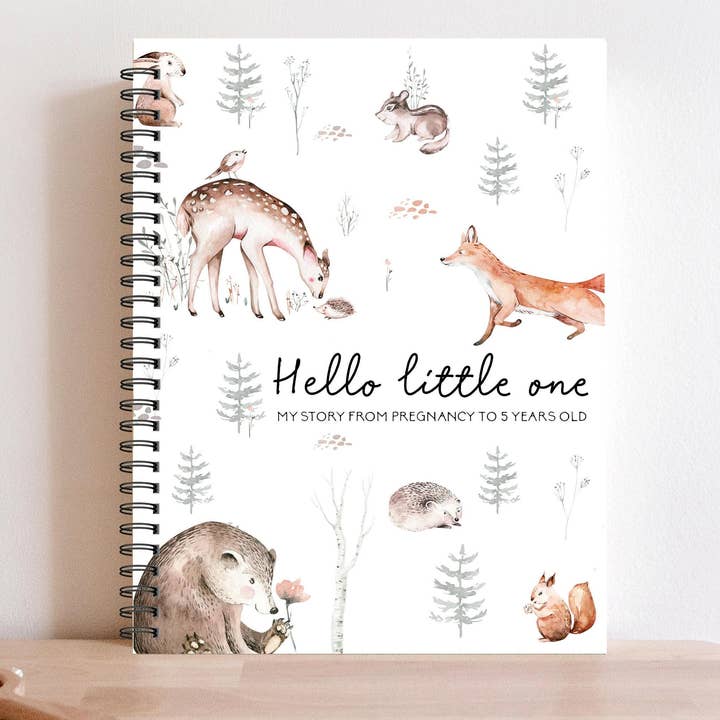 Livre de Bébé et Journal de Grossesse Thème Forêt pour la vente par Rainbows&Lollipops Inc