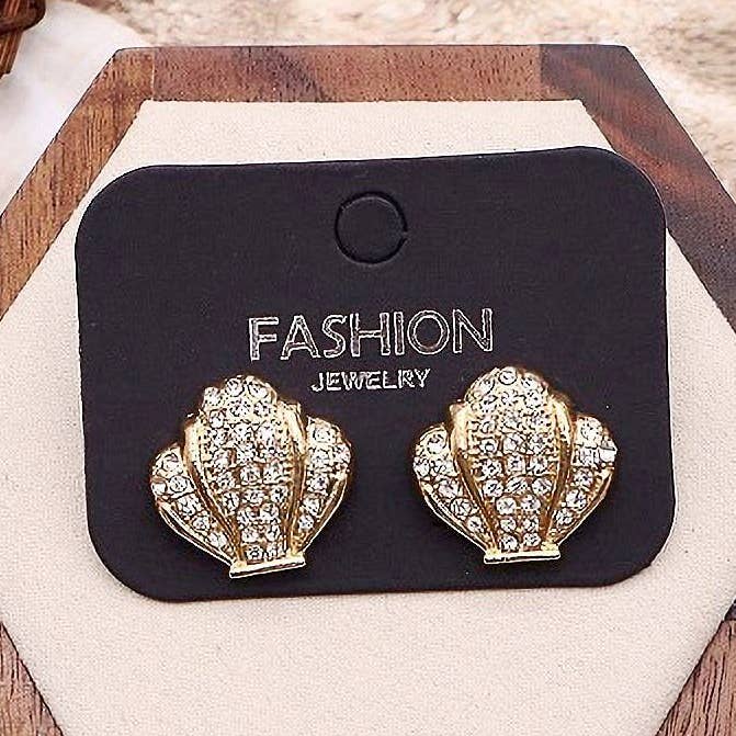 12pk Ocean Beach Theme Clam Starfish Stud for wholesale by Diacly