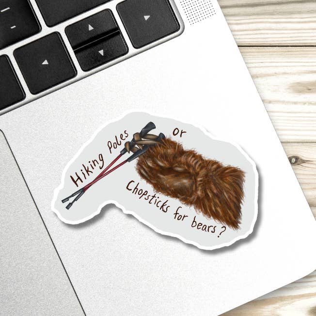 Chopsticks for Bears|Hiking Sticker|Funny Hike Sticker|Bears for wholesale by Mile Markers