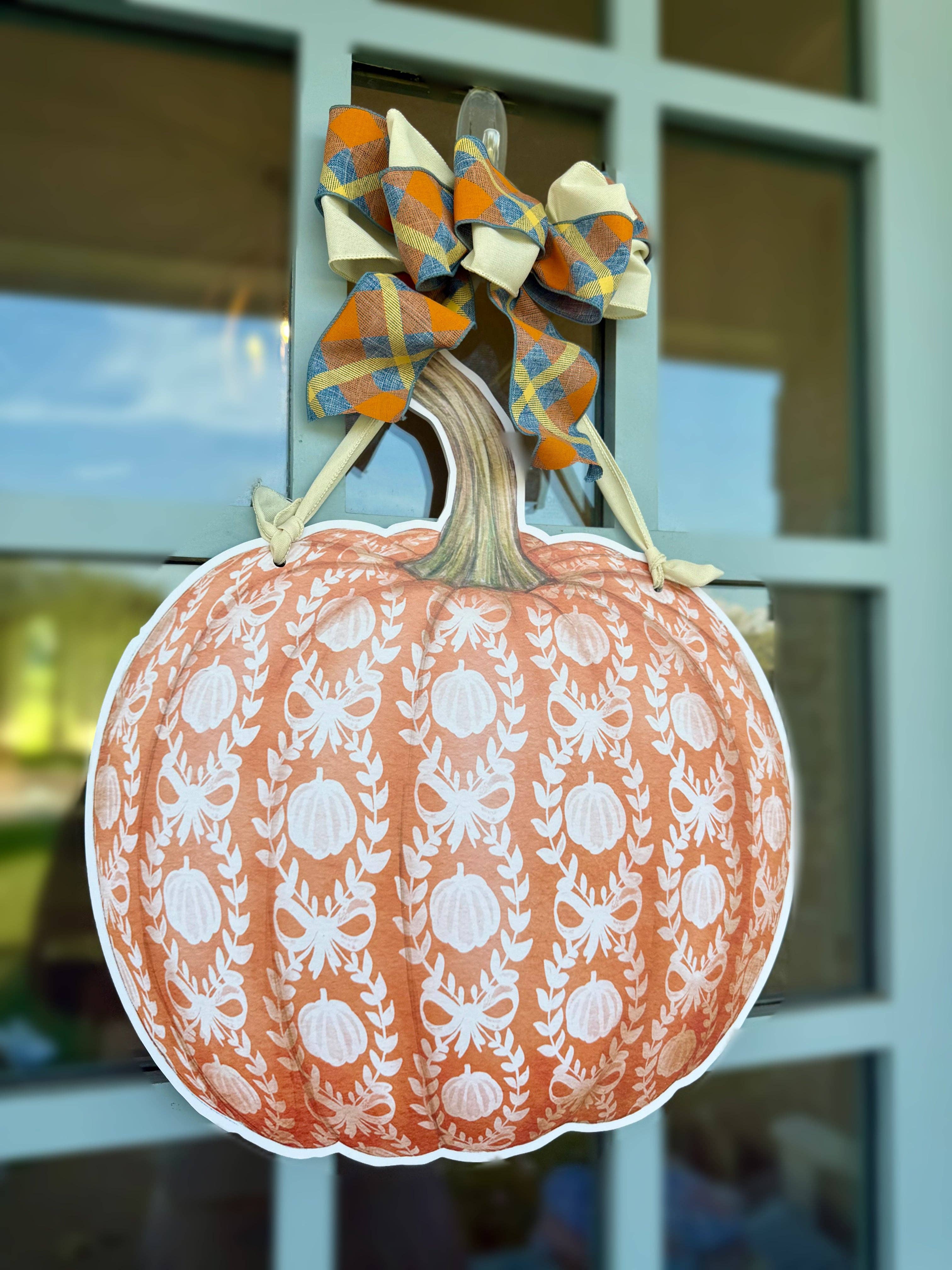 Front Porch Elegance - Wholesale Door Hanger - Pumpkin Spice & Blush Reversible Door Hanger5
