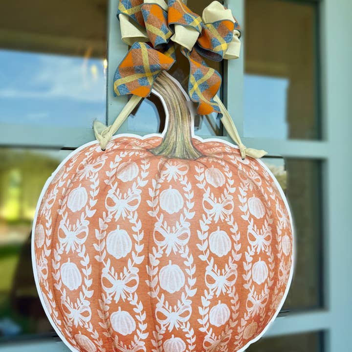 Front Porch Elegance - Wholesale Door Hanger - Pumpkin Spice & Blush Reversible Door Hanger5