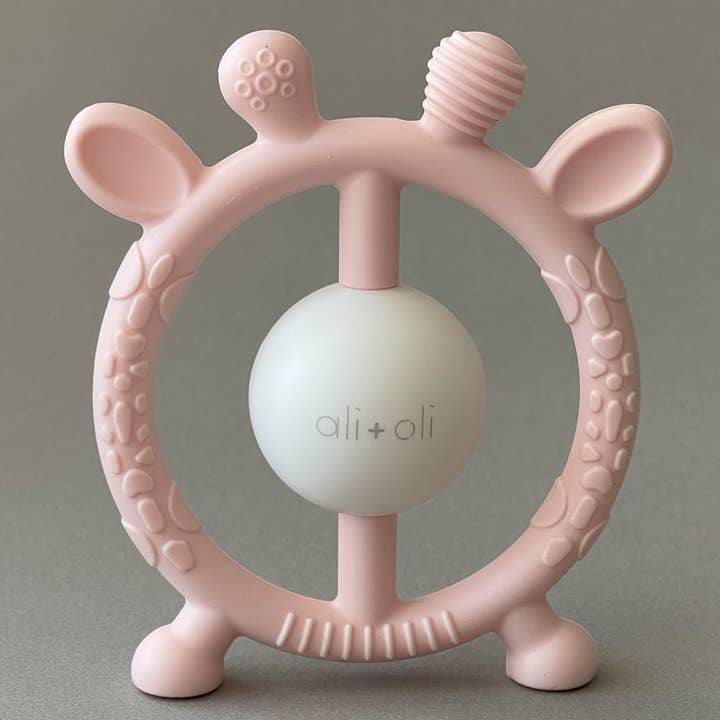 Ali+Oli - Wholesale Teether (Not Clip-On) - Baby - Giraffe Teether & Rattle Food-Grade Silicone Toy (Pink)3