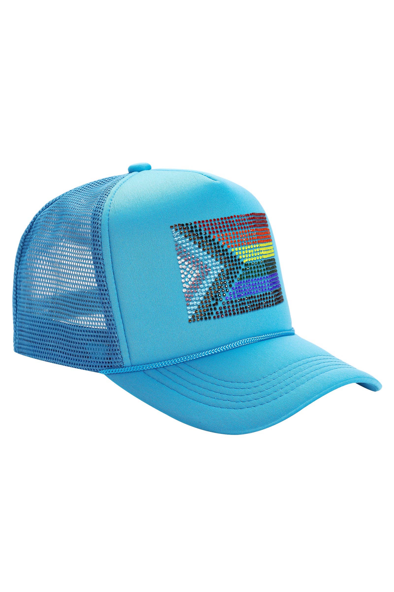 Cap Zone - Wholesale Trucker Hat - Unisex - Bling Rainbow Pride Flag Sponge Trucker Hat21