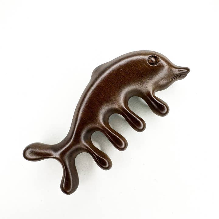 Smile Boutiques - Wholesale Head Scratcher/Massager - Natural Sandal Wood Dolphin Scalp Massager