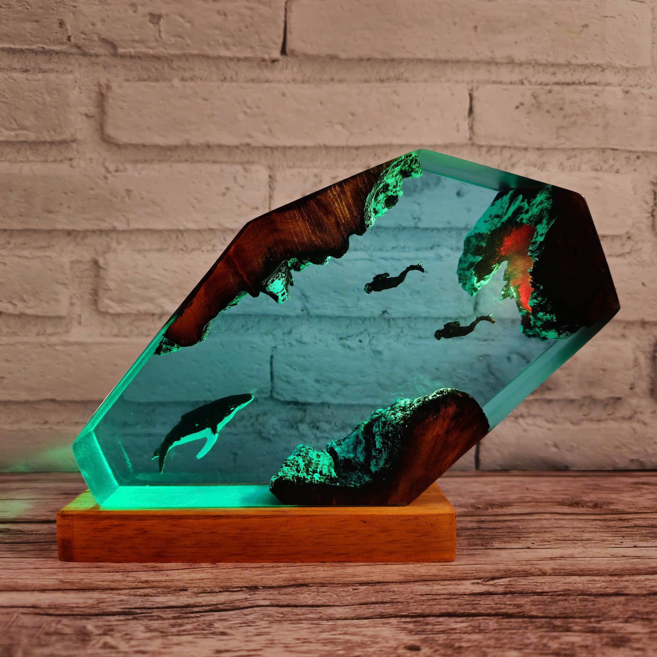 Merchemy - Wholesale Night Light - Custom Shark and scuba resin lamp, Scuba Driver Epoxy Lamp8