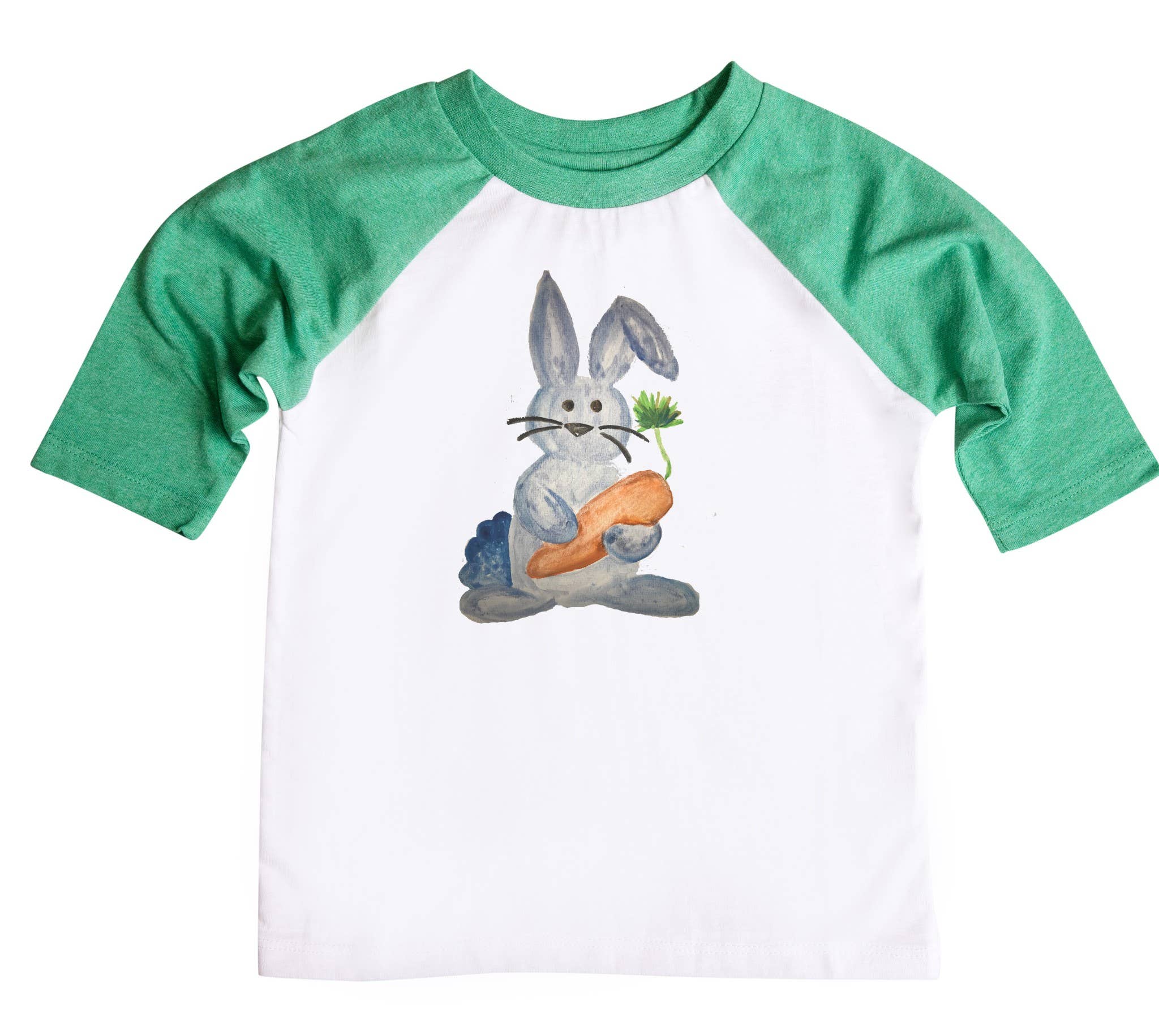 Jumpin' Jaks Tees - Wholesale T-shirt met zeefdruk - Kinderen - Paasshirt voor jongens met waterverfkonijntje1