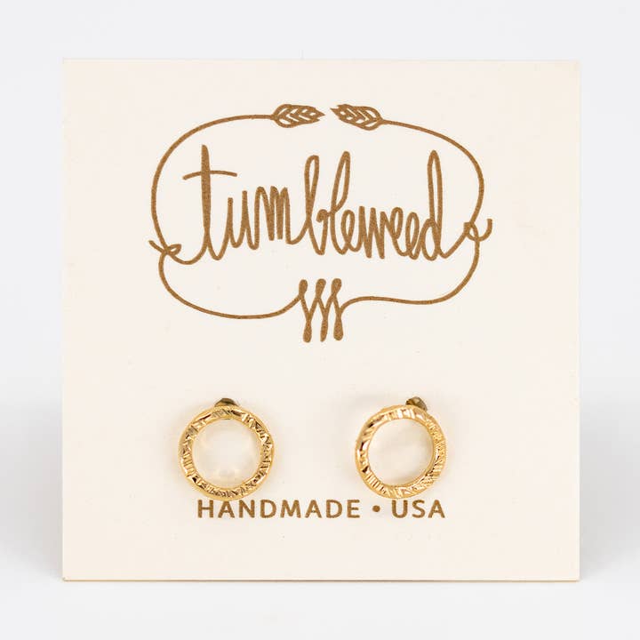Círculos abiertos martillados dorados para venta al por mayor de Tumbleweed Shop and Studio LLC