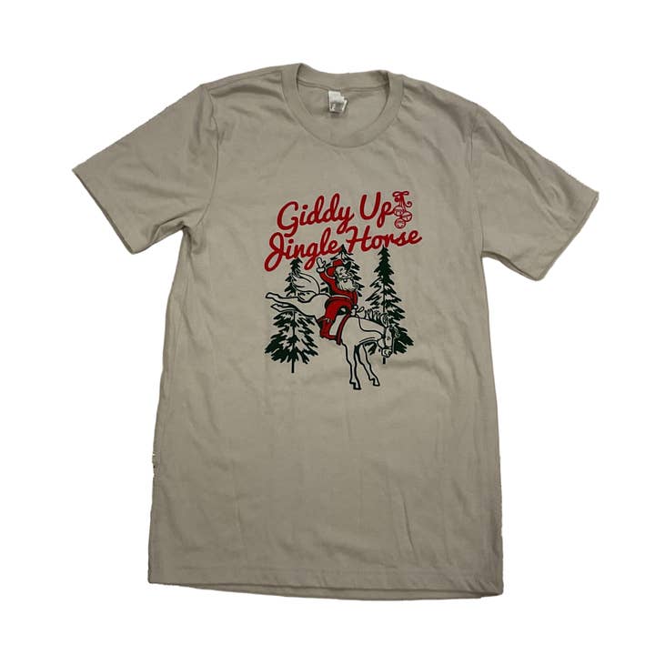 Camiseta Unisex Adulto Giddy Up Jingle Horse para venta al por mayor de HOMETOWN APPAREL CO.