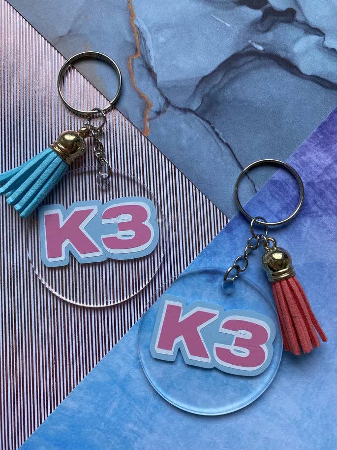 K3 Nøglering || Hanne Marthe og Julia for engroshandel hos Lil Magic Store
