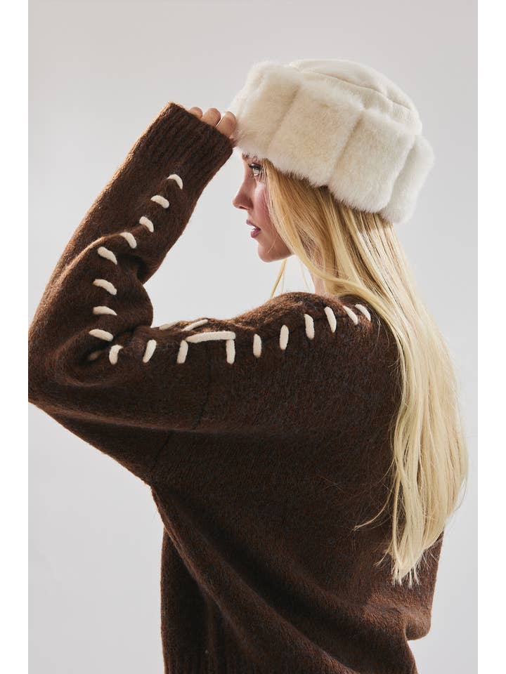 LE LIS - Wholesale Knit Sweater - Women's - STITCH DETAIL SWEATER TOP34