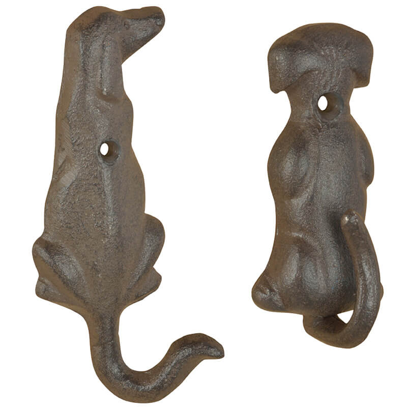 Esschert Design USA - Wholesale Wall Hook - Dog Tail Hook, Cast Iron, Antique Brown, 2 Asst. Styles0