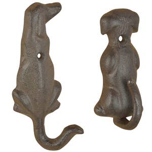 Cast Iron Cat Tail Shaped Wall Hook (White)