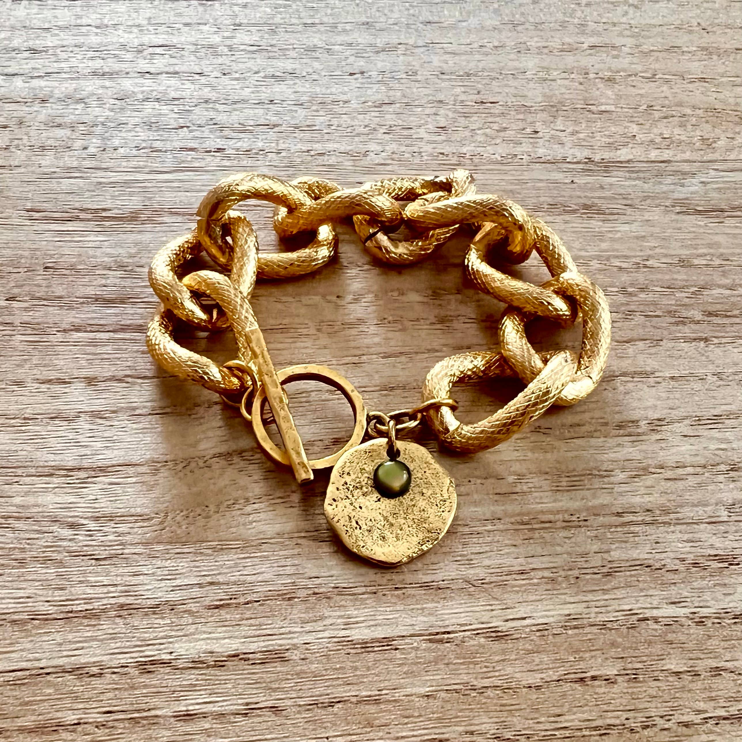 Nellie Pratt Artisan Jewelry - Wholesale Link & Chain Bracelet - Loud Luxe- glam aluminum gold chain bracelet