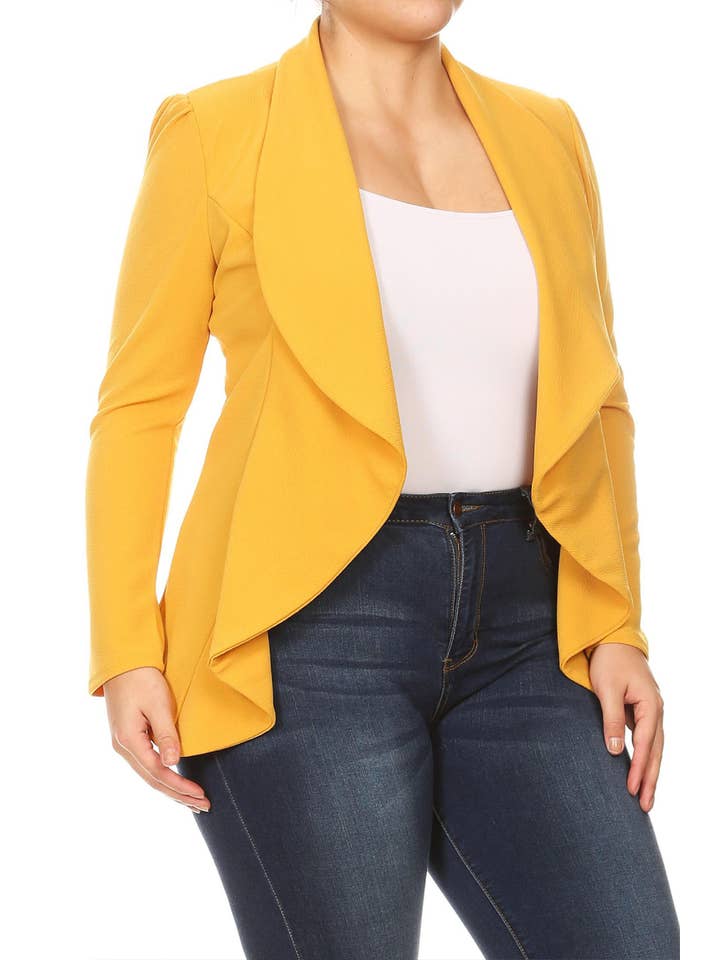 MOA COLLECTION – Blazer - Mulher por atacado – Jaqueta feminina sólida de mangas compridas para escritório13