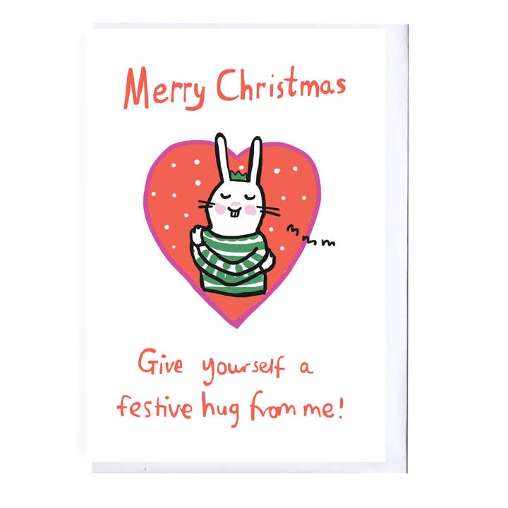 Festive Hug Christmas Card for wholesale by Sarah Ray