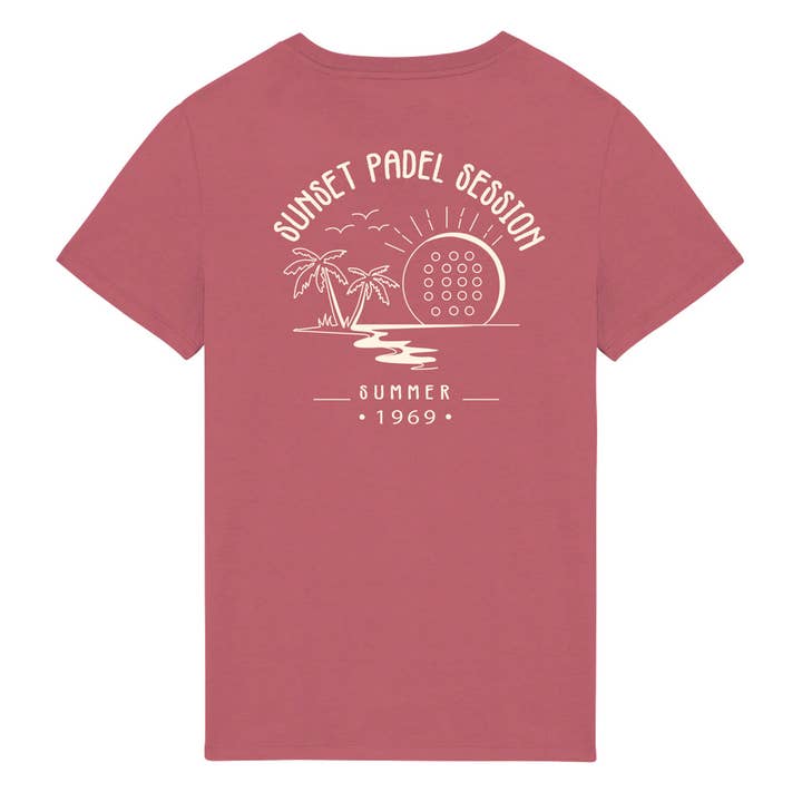 SUNSET PADEL SUMMER herre T-shirt - Gammel Rose for engroshandel hos PADEL ONLY