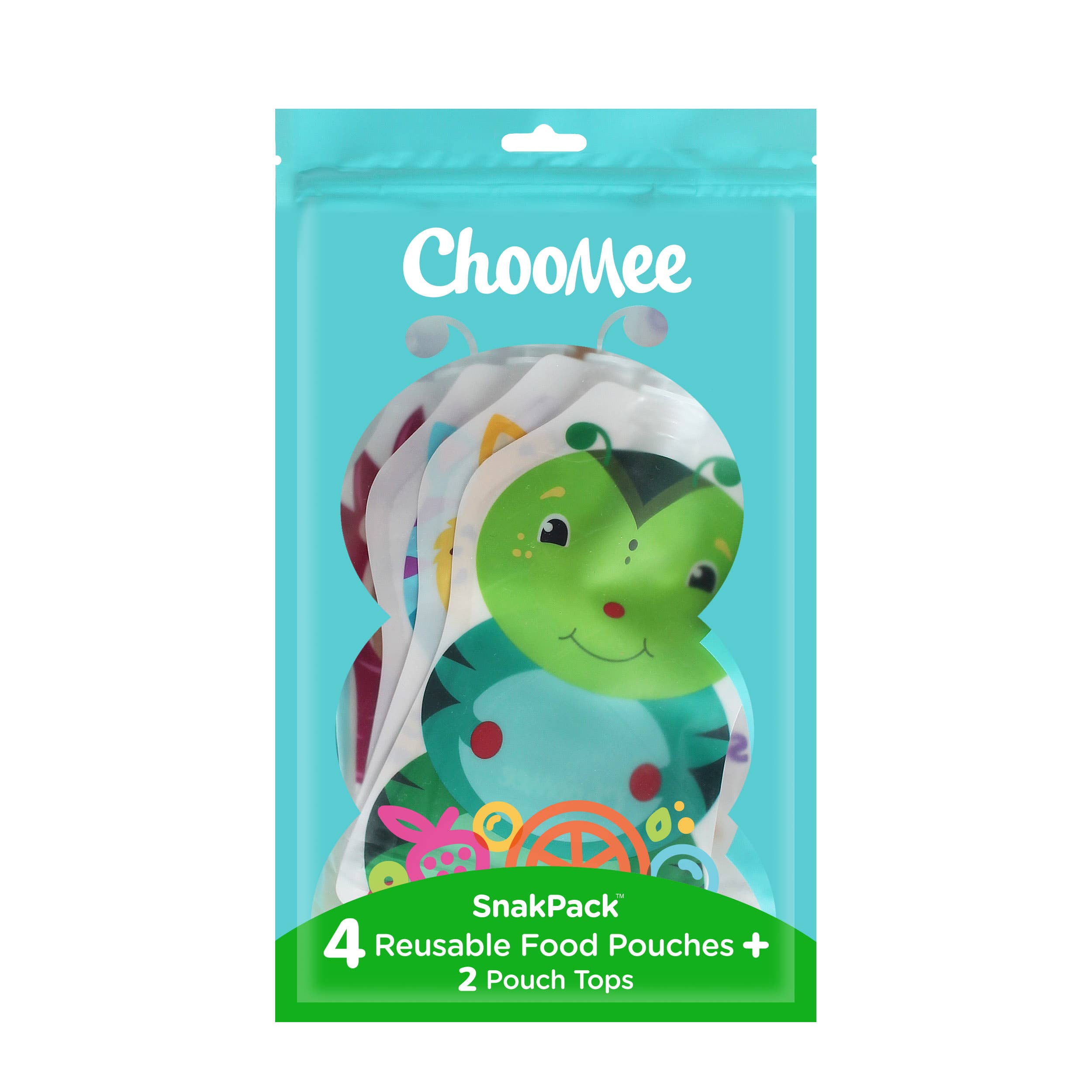 ChooMee - Vente Boîte pour encas – enfant et bébé - SnakPack poche alimentaire réutilisable avec bouchons SoftSip - Lot de 6 | 150 ml6