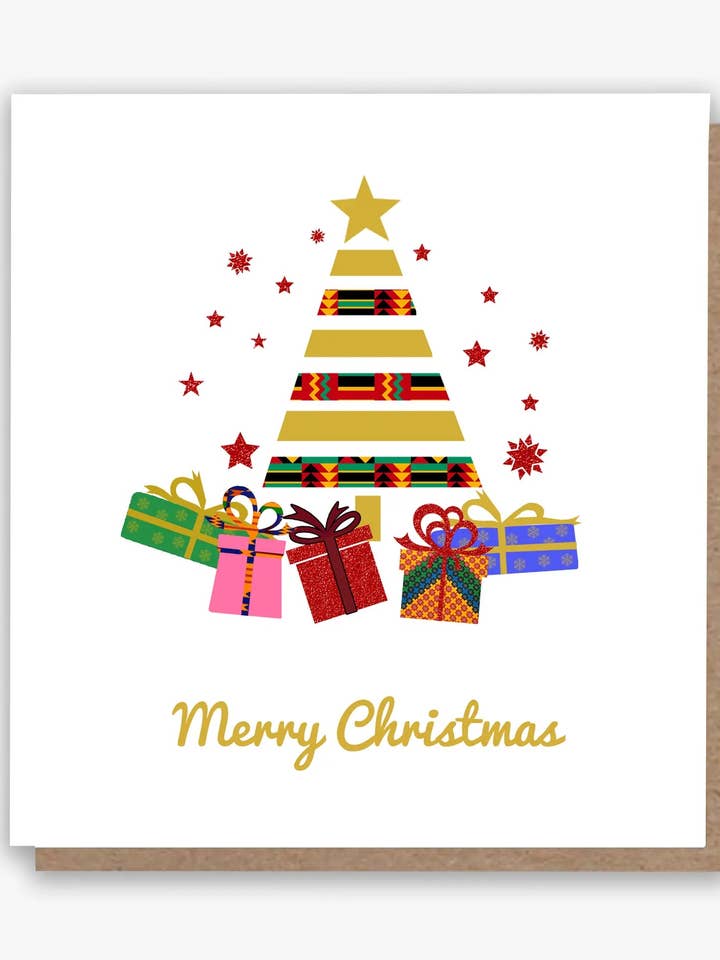 Carte de Noël Arbre de Kente pour la vente par All Shades