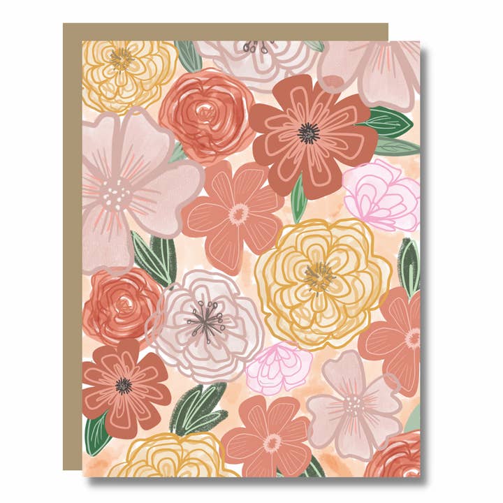 Claire bloemenkaart - Flower Fall kleurenkaart, Thanksgiving voor wholesale door Prairie Letter Shop
